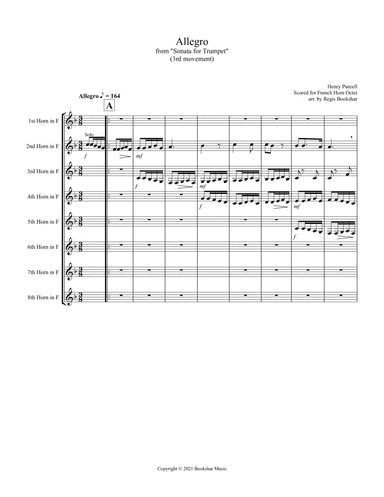 Allegro (from "Sonata for Trumpet") (Bb) (French Horn Octet) (arr. Regis Bookshar)