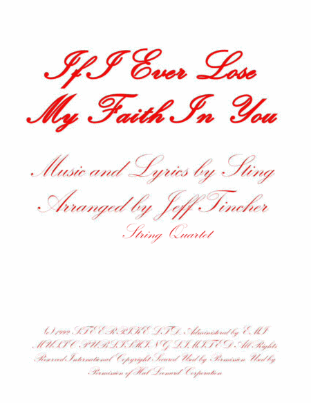 If I Ever Lose My Faith In You (arr. Jeff Tincher)