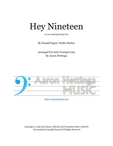 Hey Nineteen (arr. Aaron Hettinga)