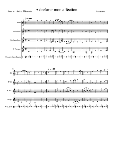 A declarer mon affection (arr. Avigayil Bismuth)