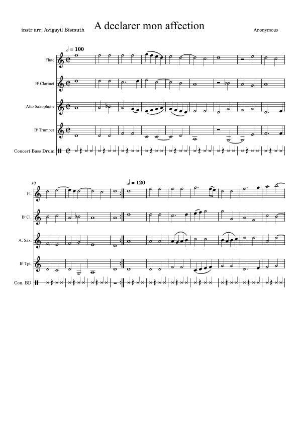 A declarer mon affection (arr. Avigayil Bismuth)