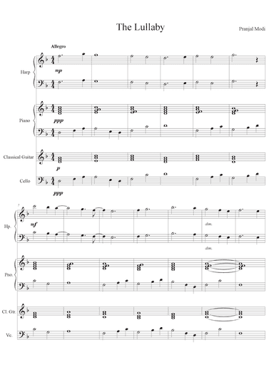 The Lullaby - Score Only