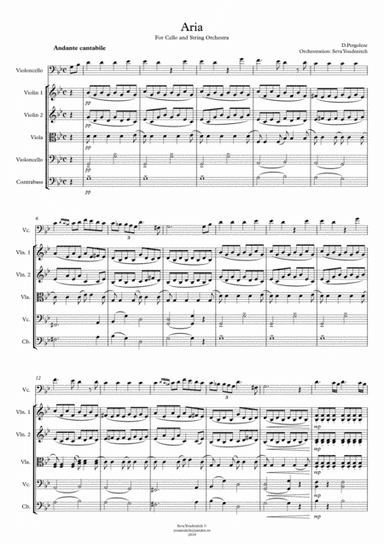 D.Pergoleze "Aria" For Cello and String Orchestra (arr. Seva Youdenitch)