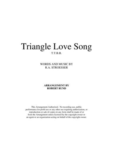 Triangle Love Song (TTBB - barbershop) - arr. Robert Rund (arr. Robert Rund)