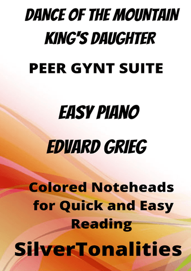 Dance of the Mountain King's Daughter Easy Piano Sheet Music with Colored Notation (arr. SilverTonalities)