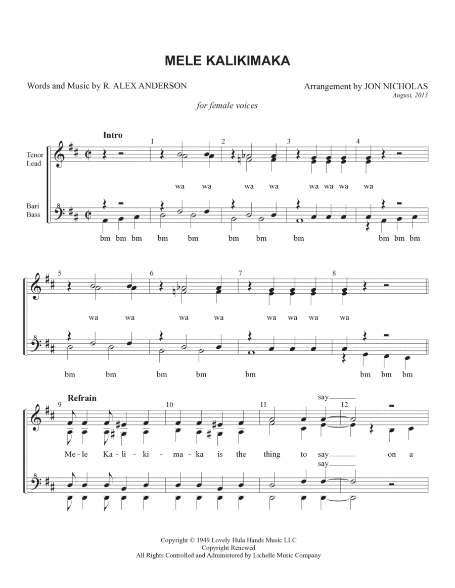 Mele Kalikimaka (arr. Jon Nicholas)