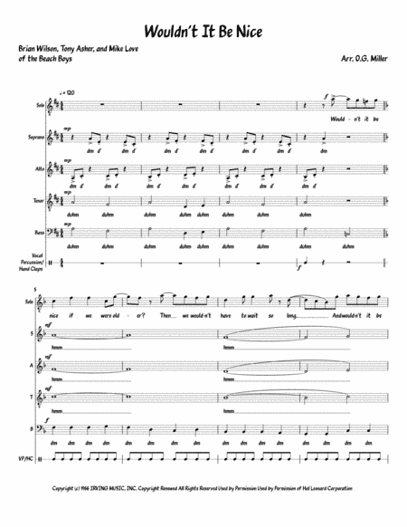 Wouldn't It Be Nice (arr. O.G. Miller)