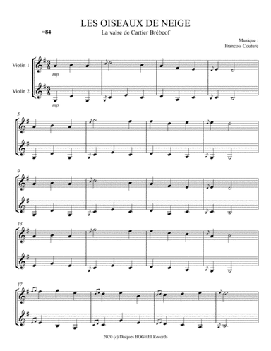 LES OISEAUX DE NEIGE - La valse de Cartier Brébeuf