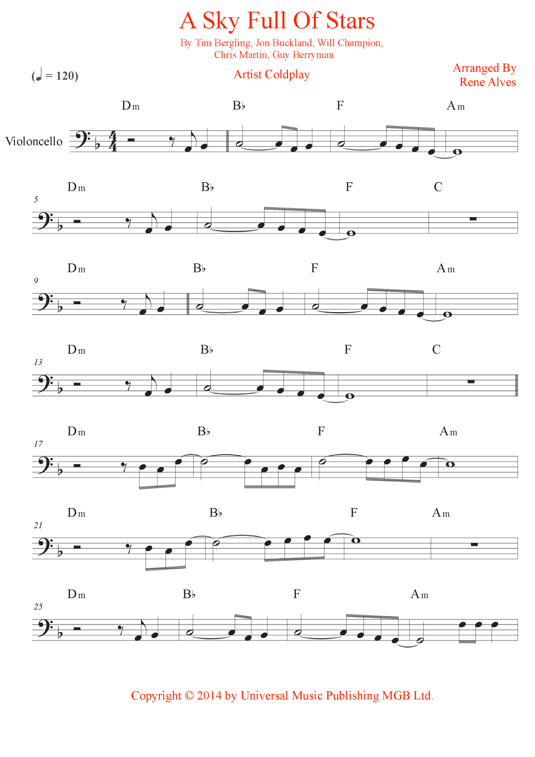 A Sky Full Of Stars (arr. Rene Alves)