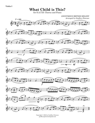 What Child Is This? (optional string parts) (arr. Geoffrey Peterson)