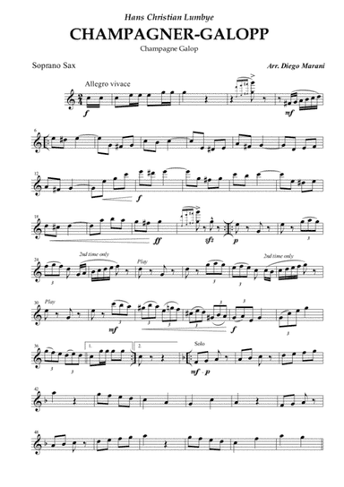 Champagne Galop for Saxophone Quartet (SATB) (arr. Diego Marani)