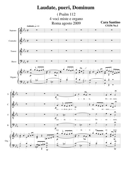 Laudate,pueri,Dominum(Psalm 112) - Choir SATB and organ