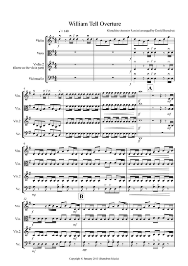 William Tell Overture for String Trio (arr. D.Burndrett)
