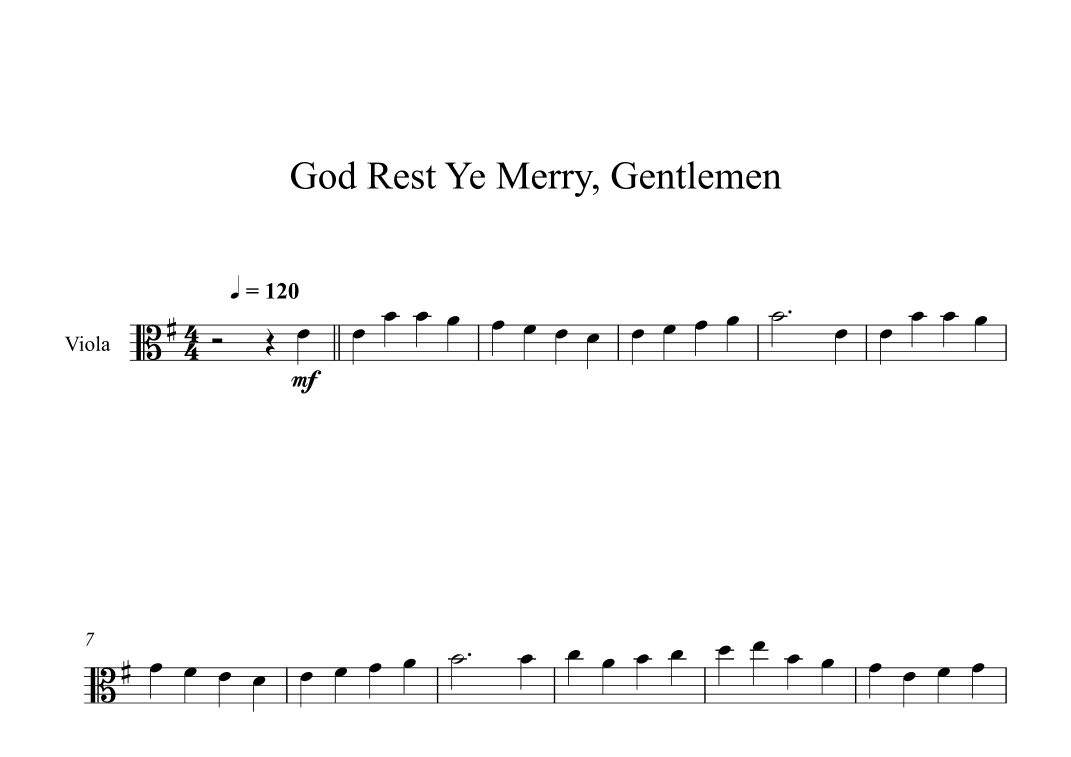 God Rest Ye Merry, Gentlemen (Viola) (arr. Digital Book Music)