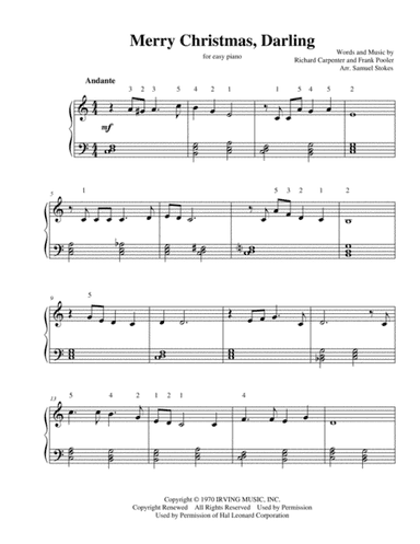 Merry Christmas, Darling (arr. Samuel Stokes)