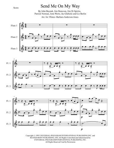 Send Me On My Way - Score Only (arr. Barbara Anderson-Jones)