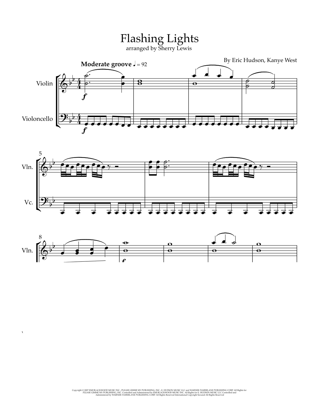 Flashing Lights (arr. Sherry Lewis)
