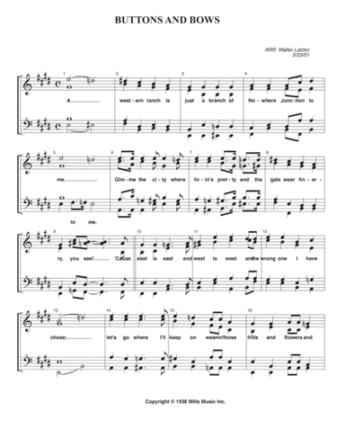 Buttons And Bows (arr. Walter Latzko)