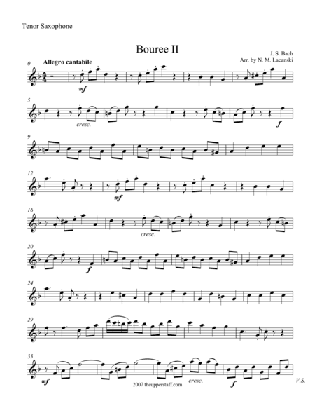 Bouree II (arr. Nick Lacanski)