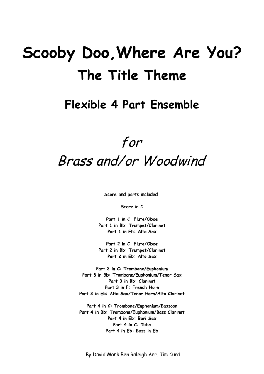 Scooby Doo, Where Are You? (arr. Tim Curd)