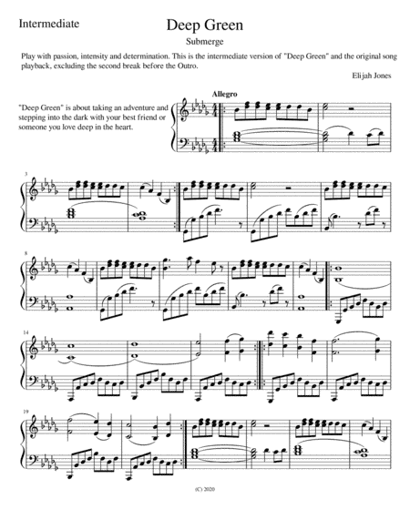 Deep Green - Submerge (Elijah Jones) W/Backing Track