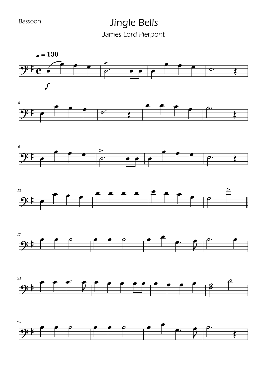 Jingle Bells - Bassoon Solo (arr. Ygor Nunes)