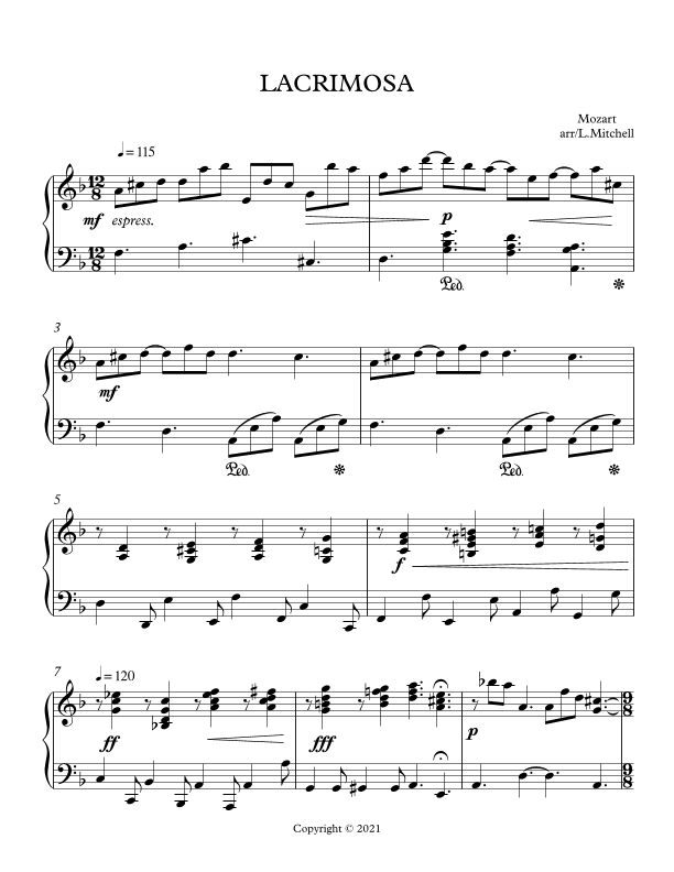 LACRIMOSA (arr. Lee Mitchell)