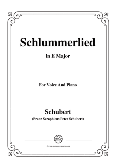 Schubert-Schlummerlied,in E Major,Op.24 No.2,for Voice and Piano (arr. MSM)