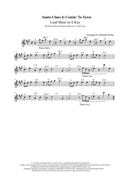 Santa Claus Is Comin' To Town (arr. Miranda Wong)