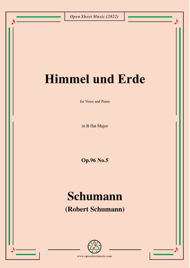 Schumann-Himmel und Erde,Op.96 No.5,in B flat Major (arr. OSM Press)