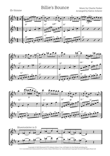 Billie's Bounce (bill's Bounce) (arr. Katrin Scherer)