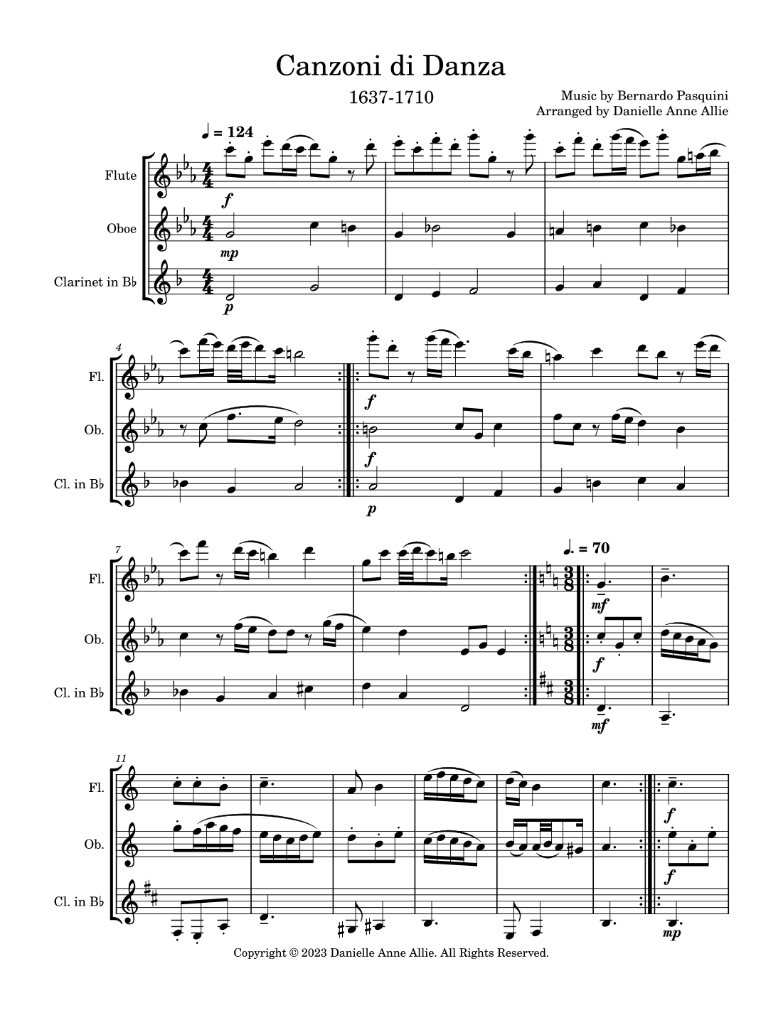Canzoni di Danza (arr. Danielle Anne Allie)