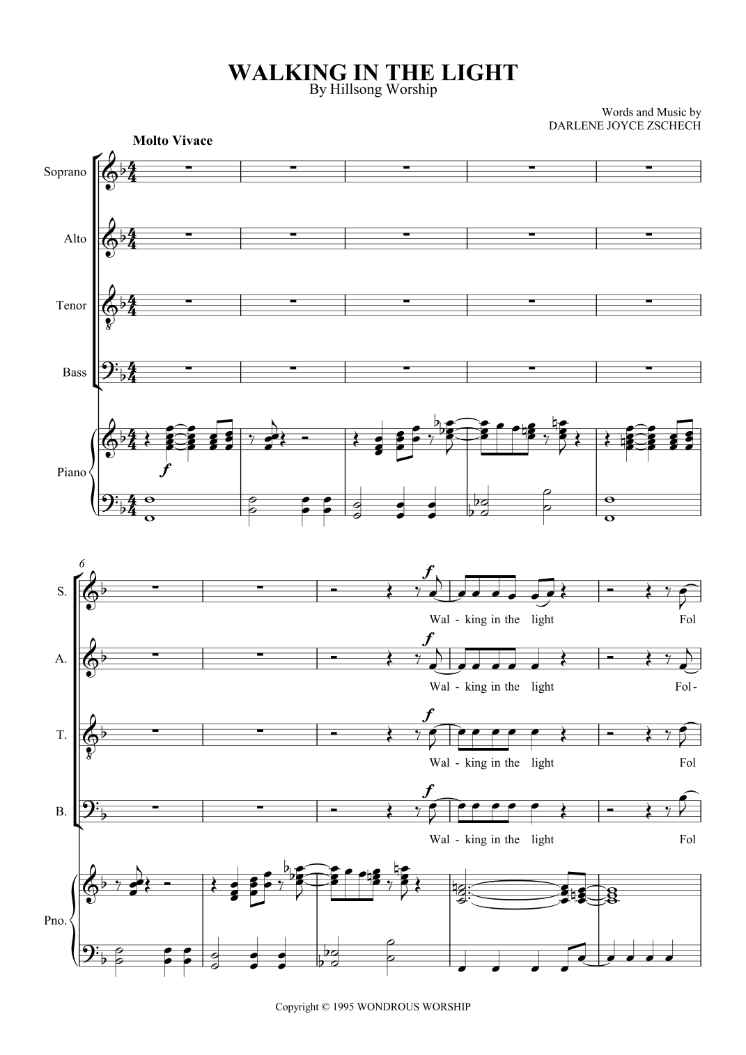 Walking In The Light (arr. SCMusic)