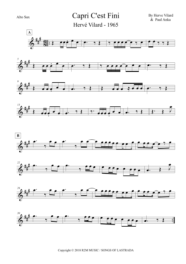 Kiss Tomorrow Goodbye A/k/a Capri C'est Fini (arr. Leo Silva)