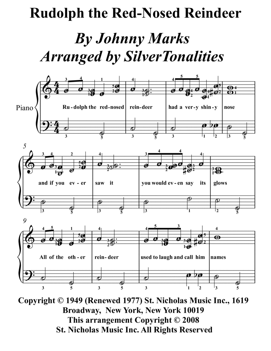 Rudolph The Red-nosed Reindeer (arr. SilverTonalities)