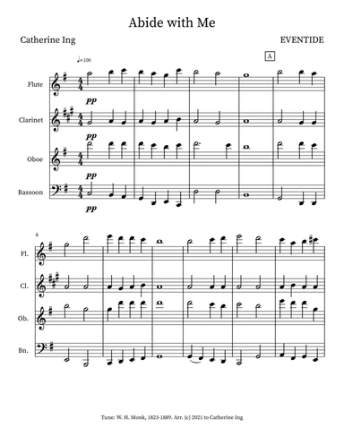 Abide With Me - Woodwind Quartet (arr. Catherine Ing)
