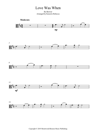 Love Was When (arr. Kaiserin Rebecca)