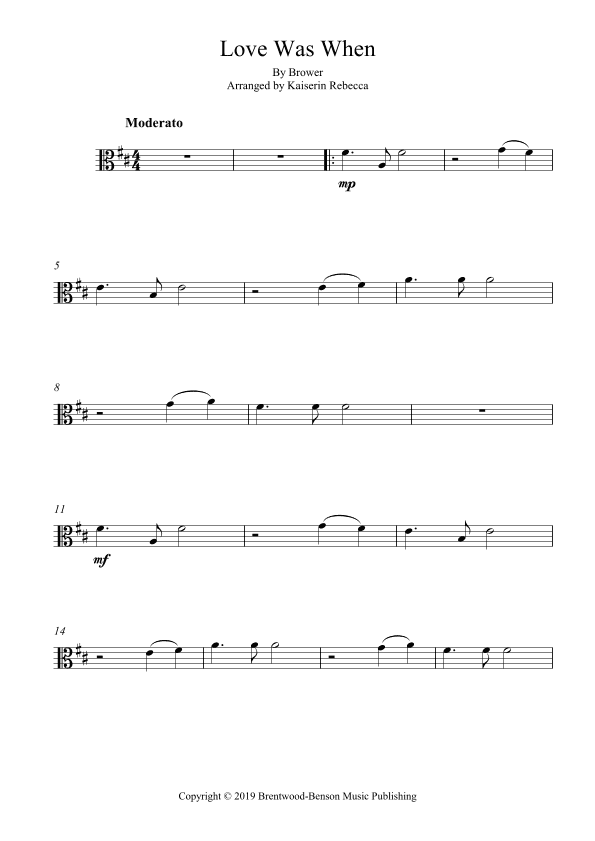Love Was When (arr. Kaiserin Rebecca)