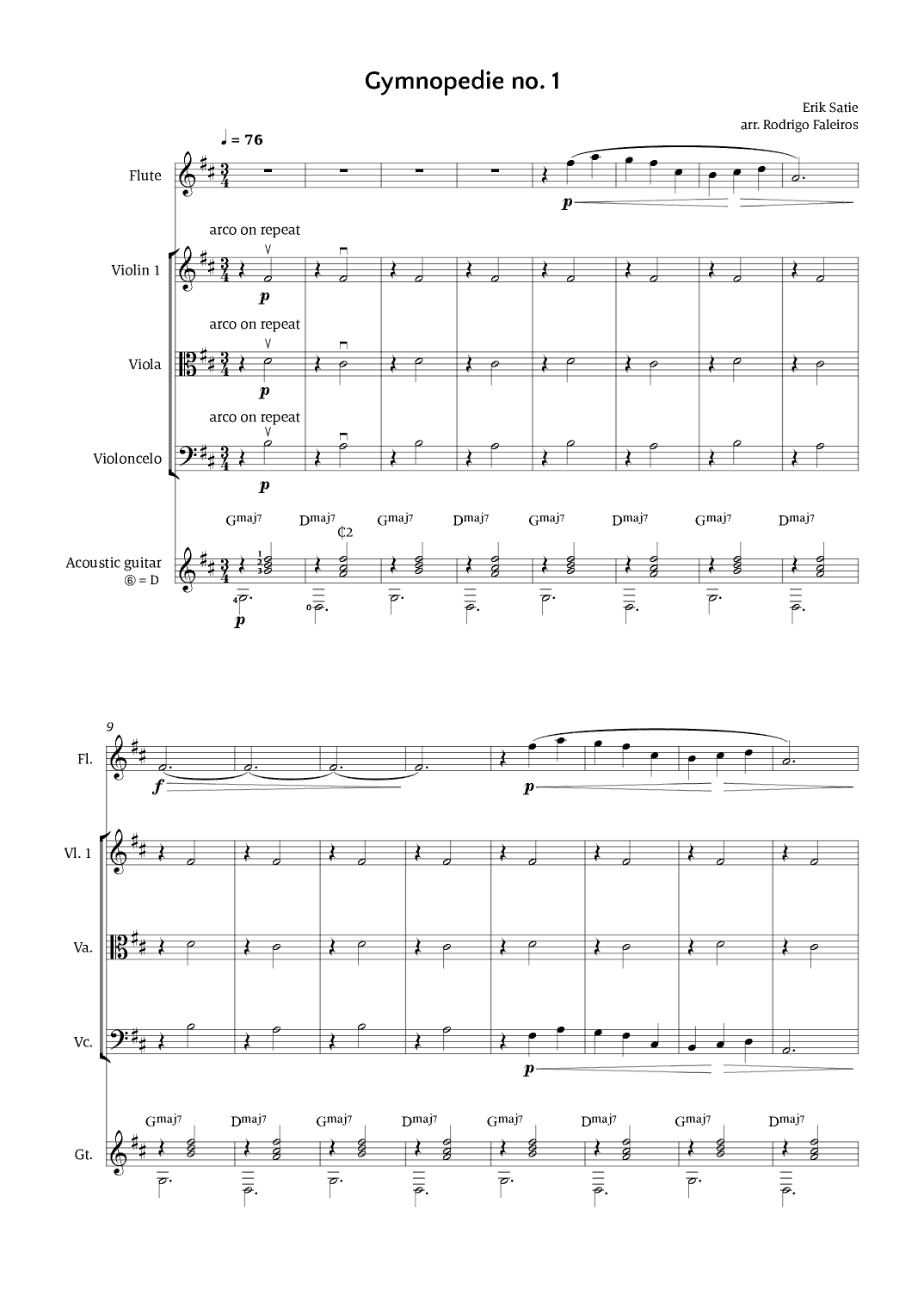 Gymnopédie no. 1 (arr. Rodrigo Faleiros)