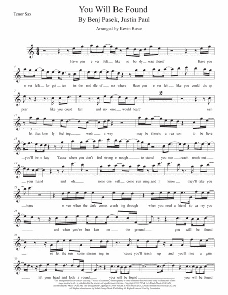You Will Be Found (arr. Kevin Busse)