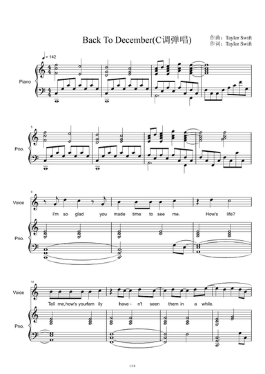 Back To December (arr. Taylor Swift)