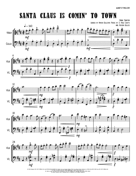 Santa Claus Is Comin' To Town (arr. Alison Gillies)