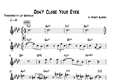 Don't Close Your Eyes (arr. Lef Germenlis)