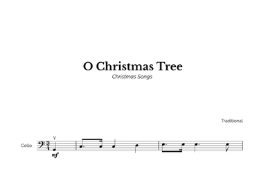 O Christmas Tree for Easy Cello Solo (arr. Marcos Soares)