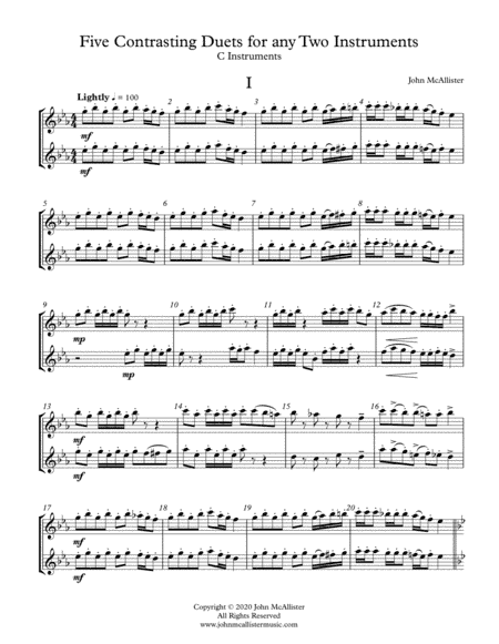 5 Duets For Any Two Band Instruments (C Treble Transposition)