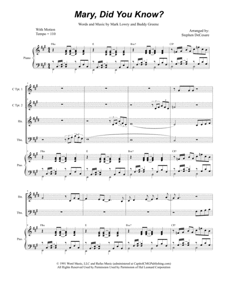 Mary, Did You Know? (arr. Stephen DeCesare)