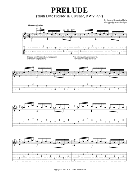 Prelude (BWV 999) (arr. Mark Phillips)