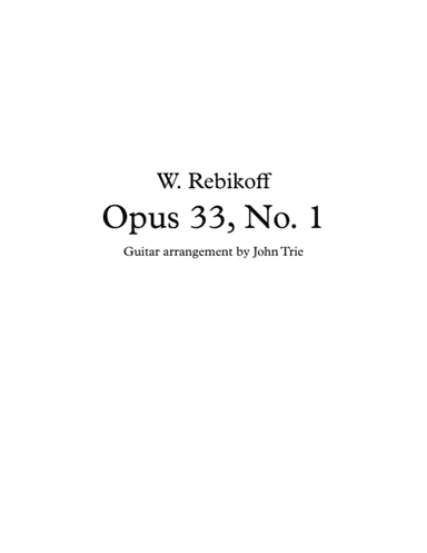 Opus 33 no. 1 (arr. John Trie)
