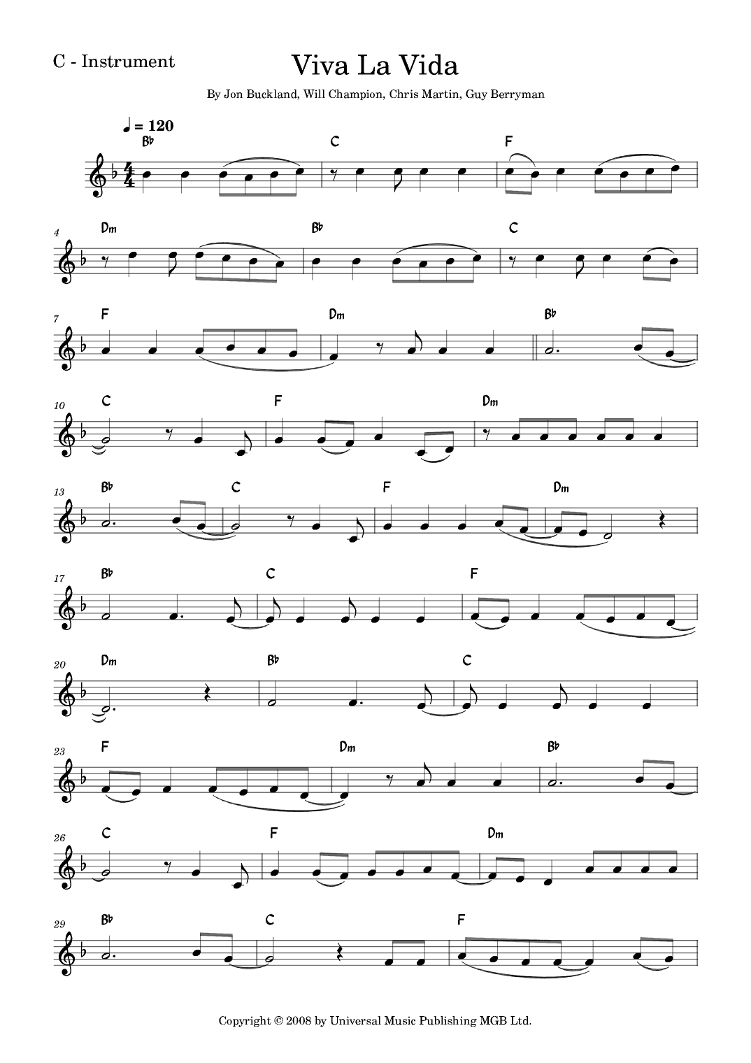 Viva La Vida (arr. Fabio Eduardo de Oliveira)
