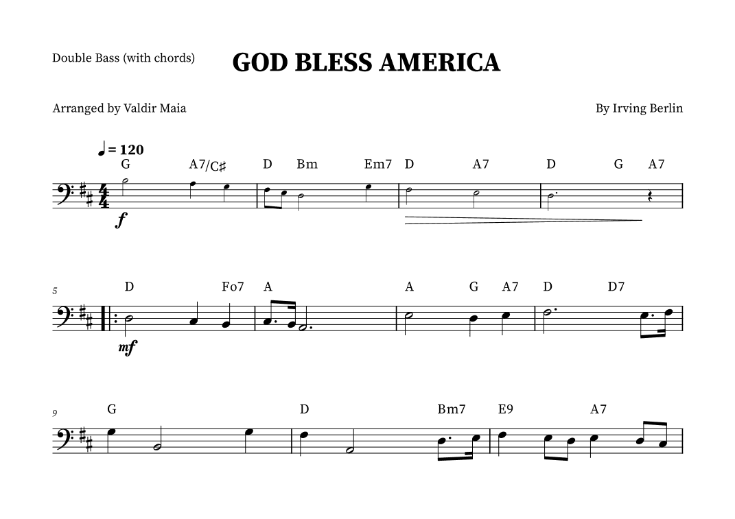 God Bless America ® (arr. Valdir Maia)